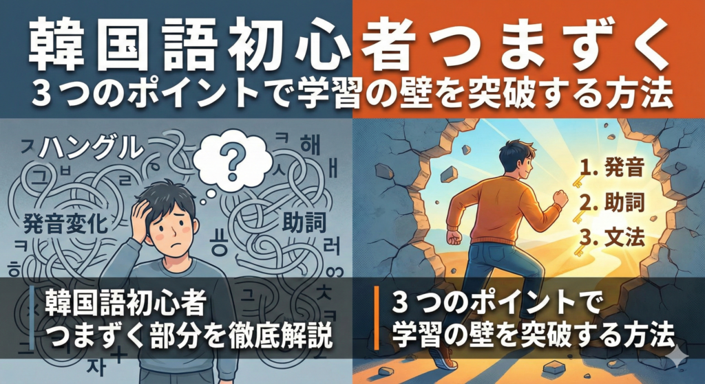 韓国 語 初心者 つまずく 部分を徹底解説｜3 つのポイントで学習の壁を突破する方法