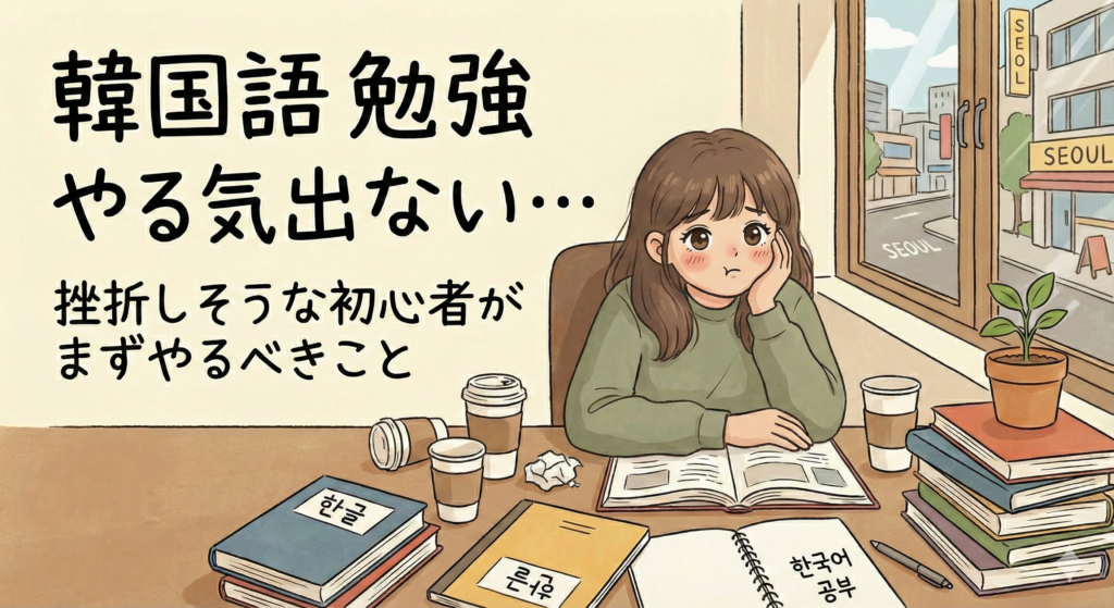 韓国語 勉強 やる気出ない…挫折しそうな初心者がまずやるべきこと