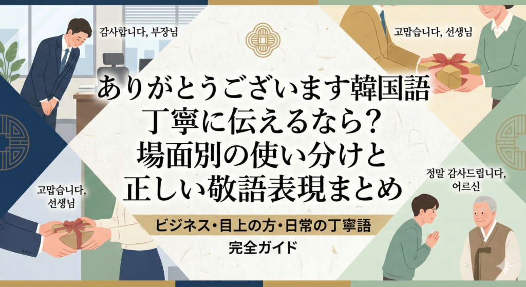 ありがとうございます韓国語丁寧に伝えるなら？場面別の使い分けと正しい敬語表現まとめ